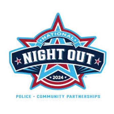 2024 red white and blue national night out logo